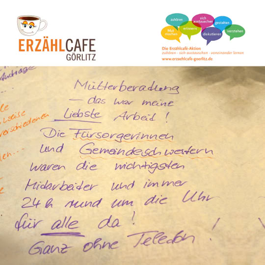 Gedanken auf Tischdecke geschrieben